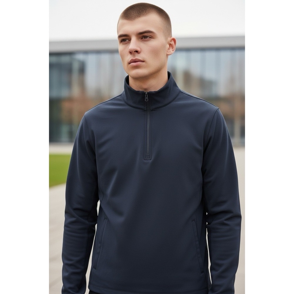 Lululemon Mens Large Dark Navy Blue Performance 1/4 Zip Pullover Jacket P2P 22"